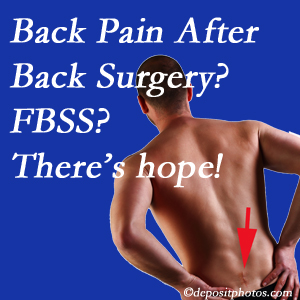 Fernandina Beach chiropractic care offers a treatment plan for relieving post-back surgery continued pain (FBSS or failed back surgery syndrome).