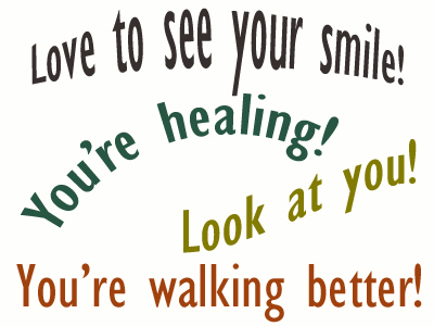 Use positive words to support your Fernandina Beach loved one as he/she gets chiropractic care for relief.