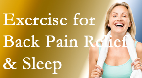 Amelia Chiropractic Clinic shares new research about the benefit of exercise for back pain relief and sleep. 