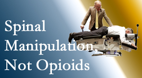 Chiropractic spinal manipulation at Amelia Chiropractic Clinic is worthwhile over opioids for back pain control.