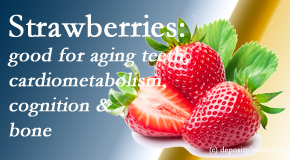 Amelia Chiropractic Clinic presents recent studies about the benefits of strawberries for aging teeth, bone, cognition and cardiometabolism.