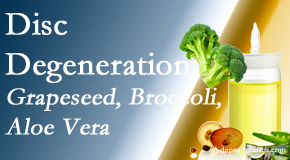 Amelia Chiropractic Clinic presents interesting studies on how to treat degenerated discs with grapeseed oil, aloe and broccoli sprout extract.