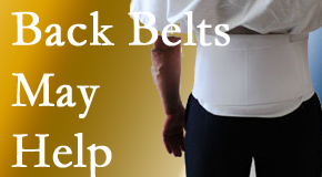 Fernandina Beach back pain sufferers using back support belts are supported and reminded to move carefully while healing.