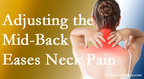 Amelia Chiropractic Clinic appreciates the whole spine and that treating one section of the spine (thoracic) eases pain in another (cervical)!
