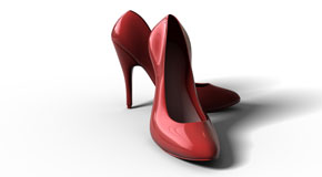 red, glossy high heels image
